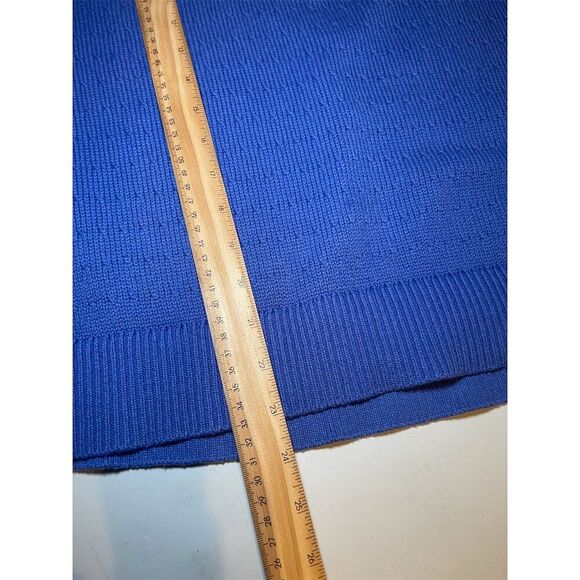 T. By Talbots Women's M Blue V-Neck‎ Cable Knit Pullover Sweater - Picture 4 of 9